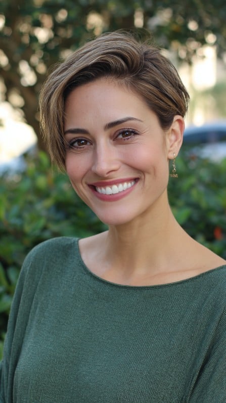 Modern Textured Pixie Cut with Side Layers