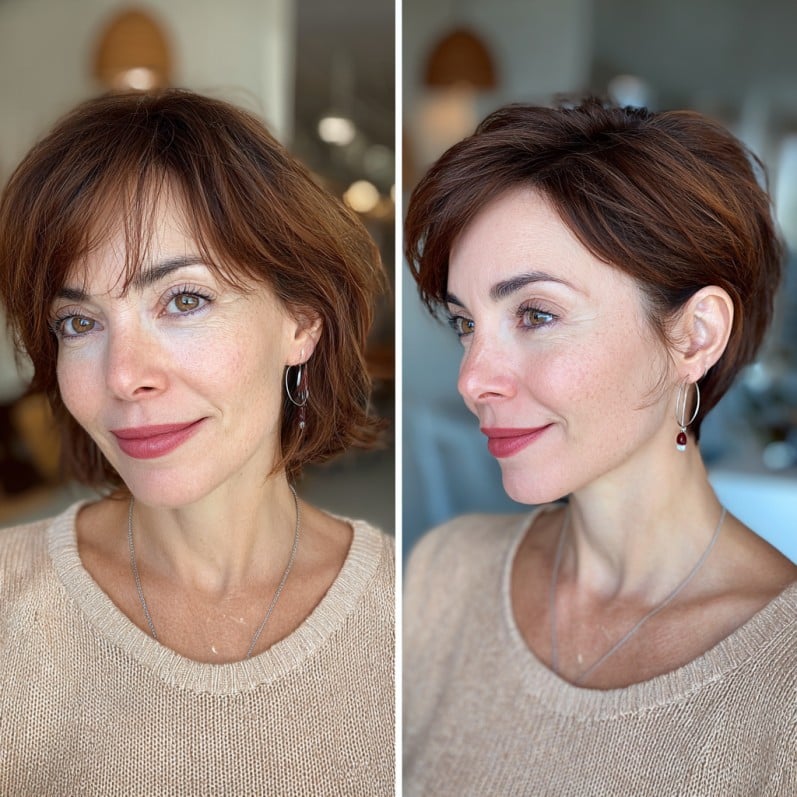 Stylish Layered Stacked Pixie with Soft Texture