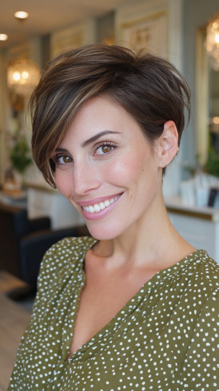 Stylish Textured Pixie Cut with Subtle Highlights