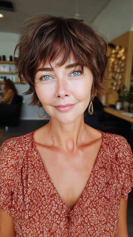 Textured Shaggy Crop with Gentle Layers