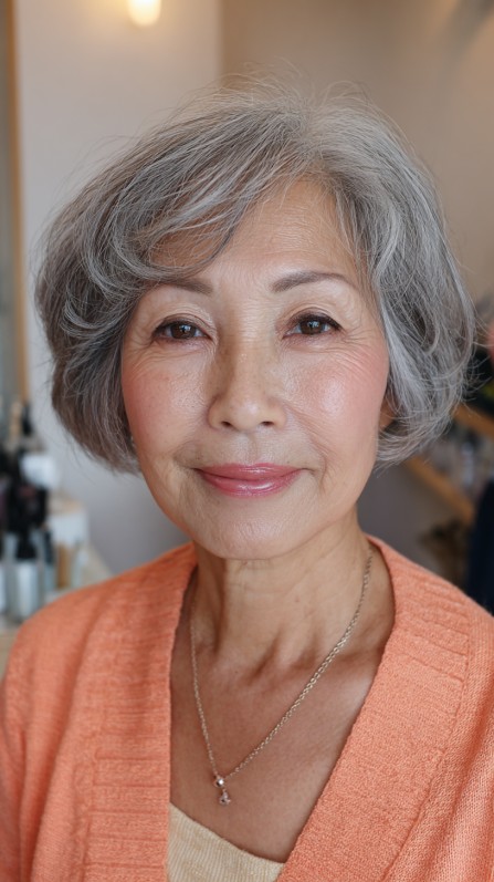 Textured Short Bob with Soft Curves