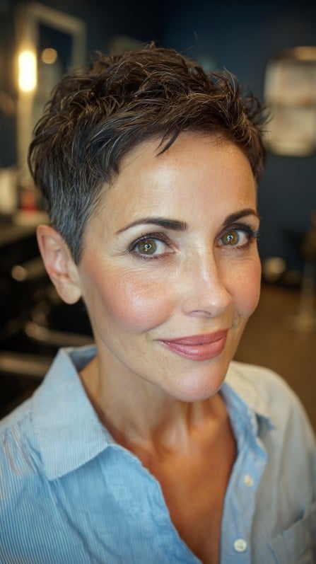 Textured Short Pixie Cut with Defined Layers