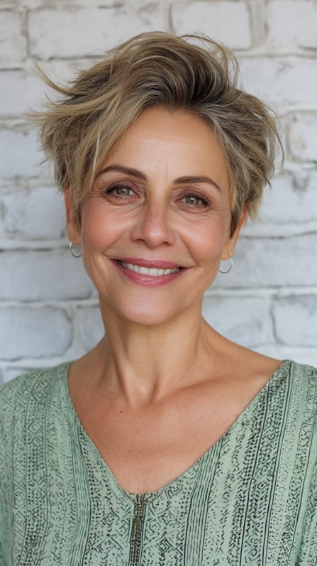 Textured Short Pixie Cut with Lively Layers