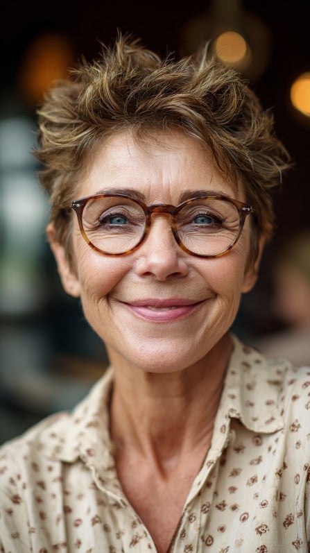 Textured Short Pixie Cut with Lively Volume