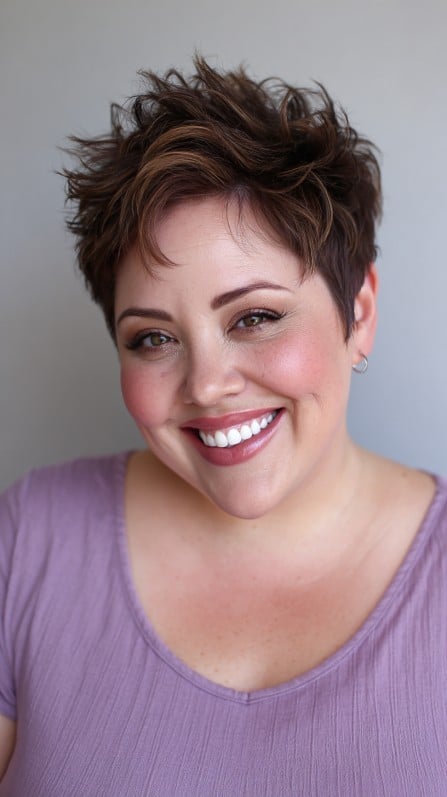 Textured Short Pixie with Lively Volume