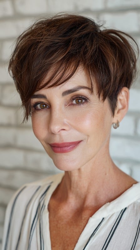 Textured Stacked Pixie with Effortless Layers