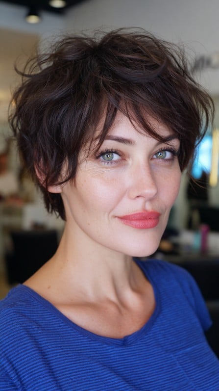 Textured Stacked Pixie with Playful Volume