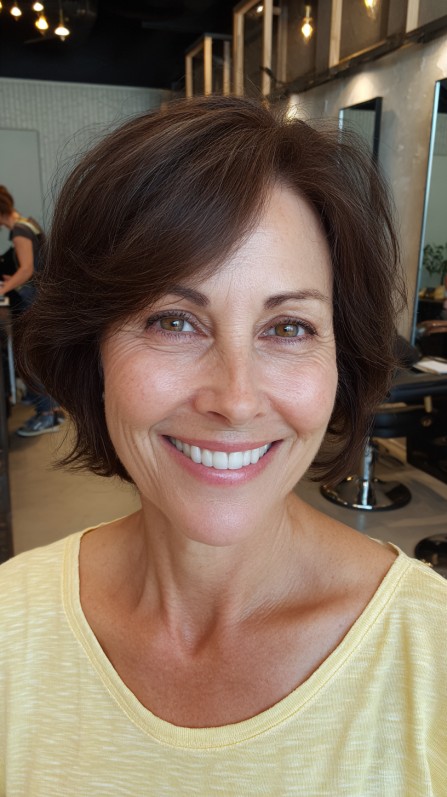Charming Textured Skimmed Bob with Natural Bounce