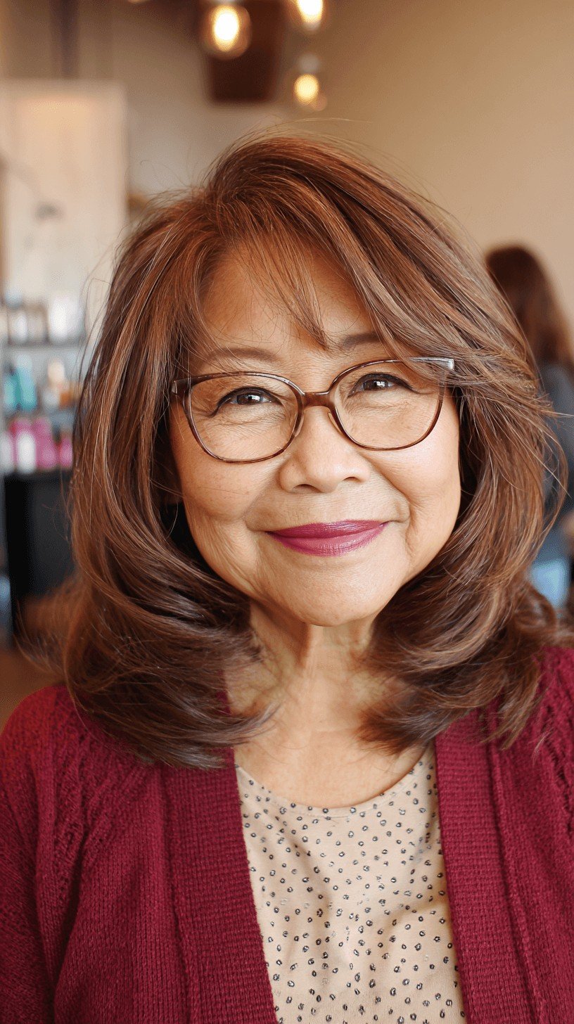 Chic Voluminous Layers with Face-Framing Highlights