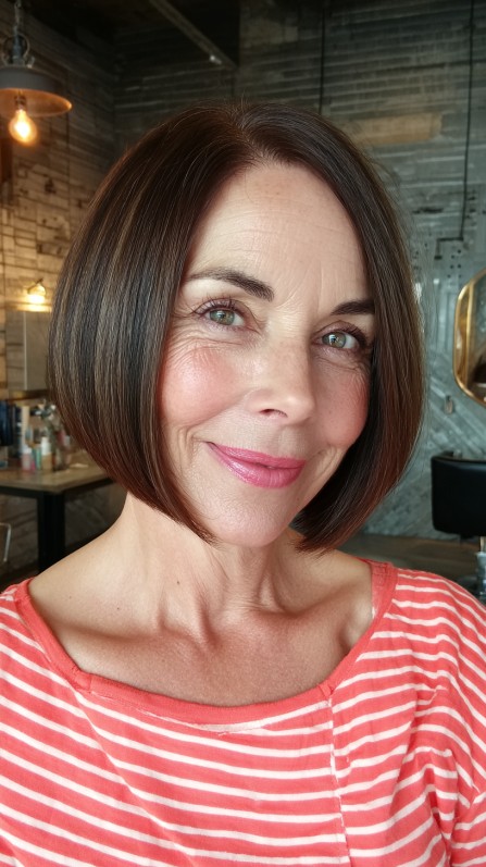 Classic Sleek Skimmed Bob with Subtle Shine