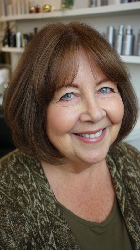 Classic Soft Layered Skimmed Bob with Natural Shine