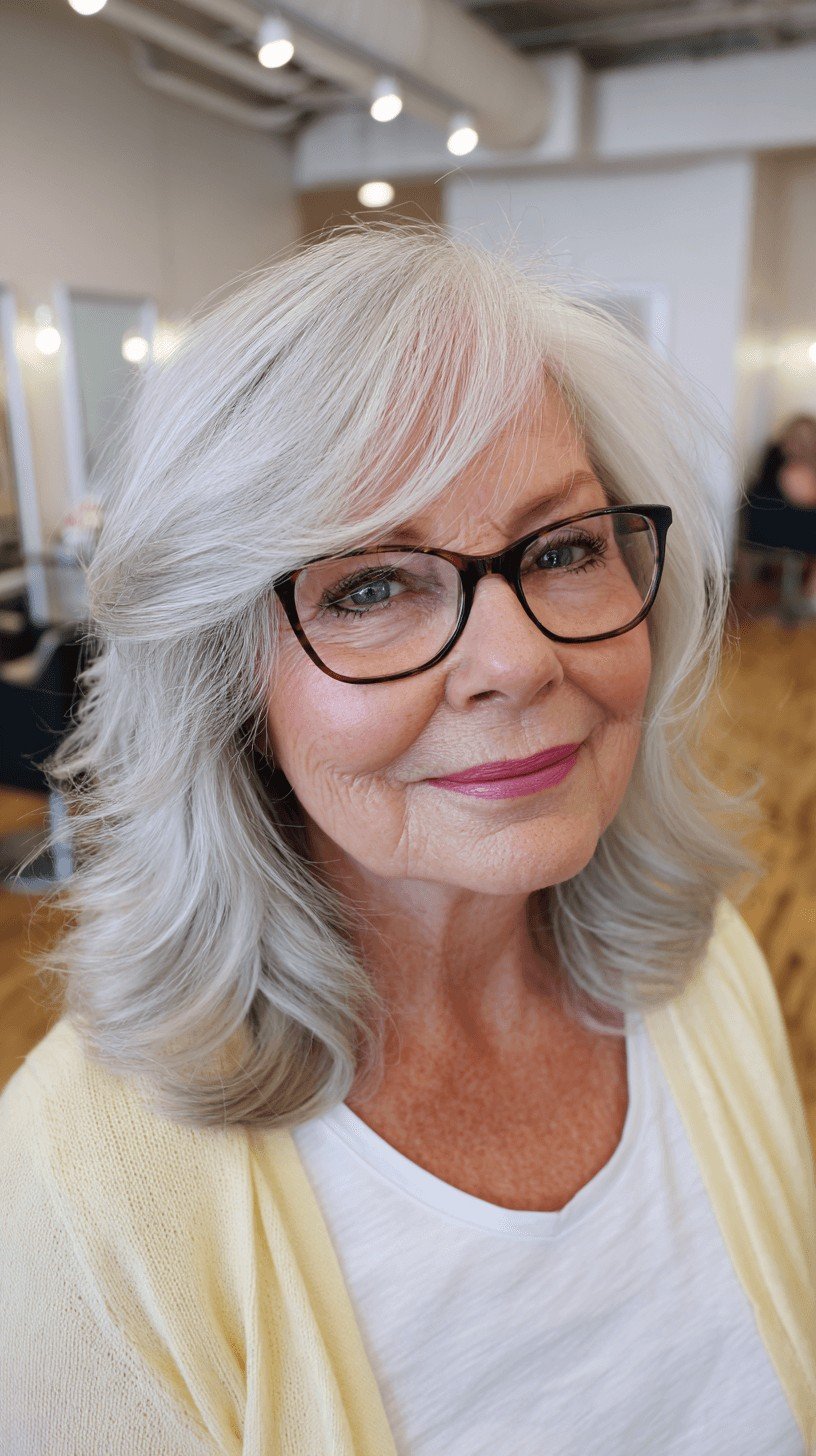 Elegant Silver Waves with Soft Layers