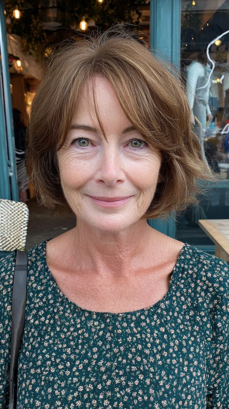 Softly Layered Skimmed Bob with Natural Volume