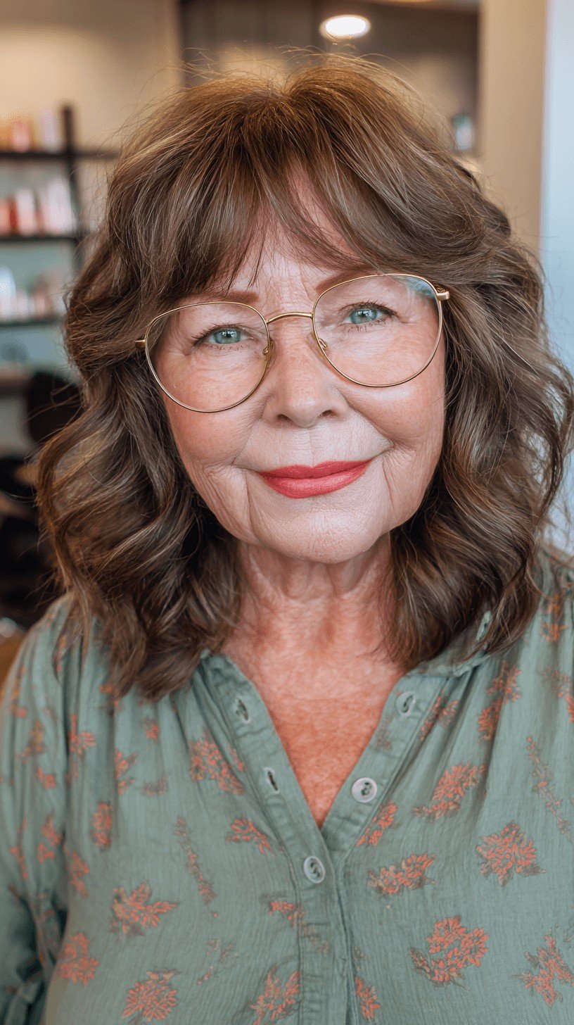 Textured Medium-Length Shag with Soft Waves