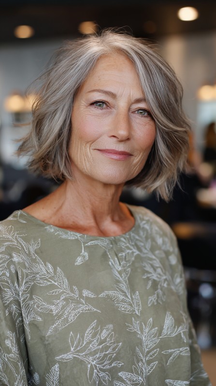Textured Skimmed Bob with Soft Layers