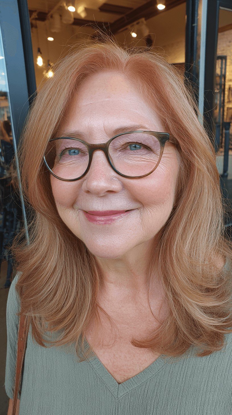 Warm Copper Medium-Length Layered Cut with Subtle Highlights