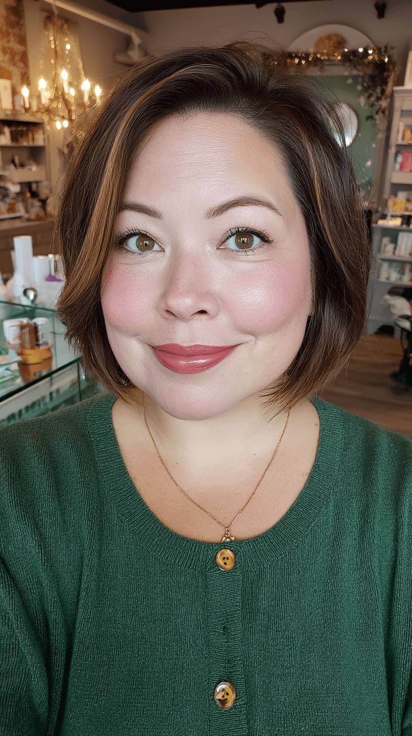 Stylish Textured Bob with Subtle Highlights