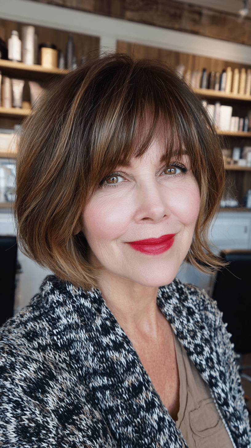 Chic Textured Bob with Soft Bangs
