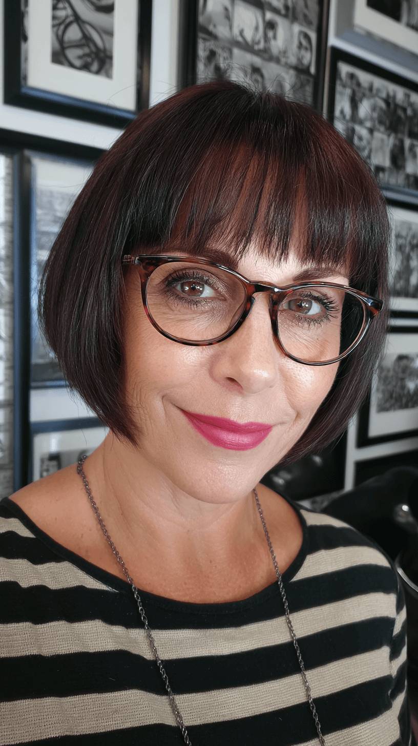Bold Blunt Bob with Statement Bangs