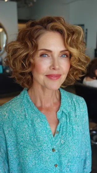 Charming Vintage Curly Bob with Defined Volume