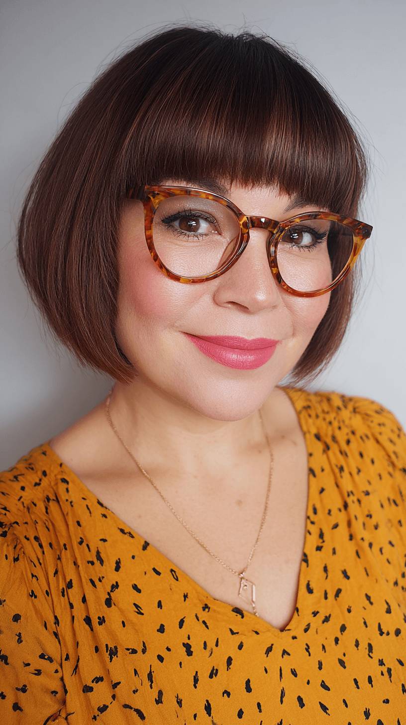 Chic Blunt Bob with Bold Bangs