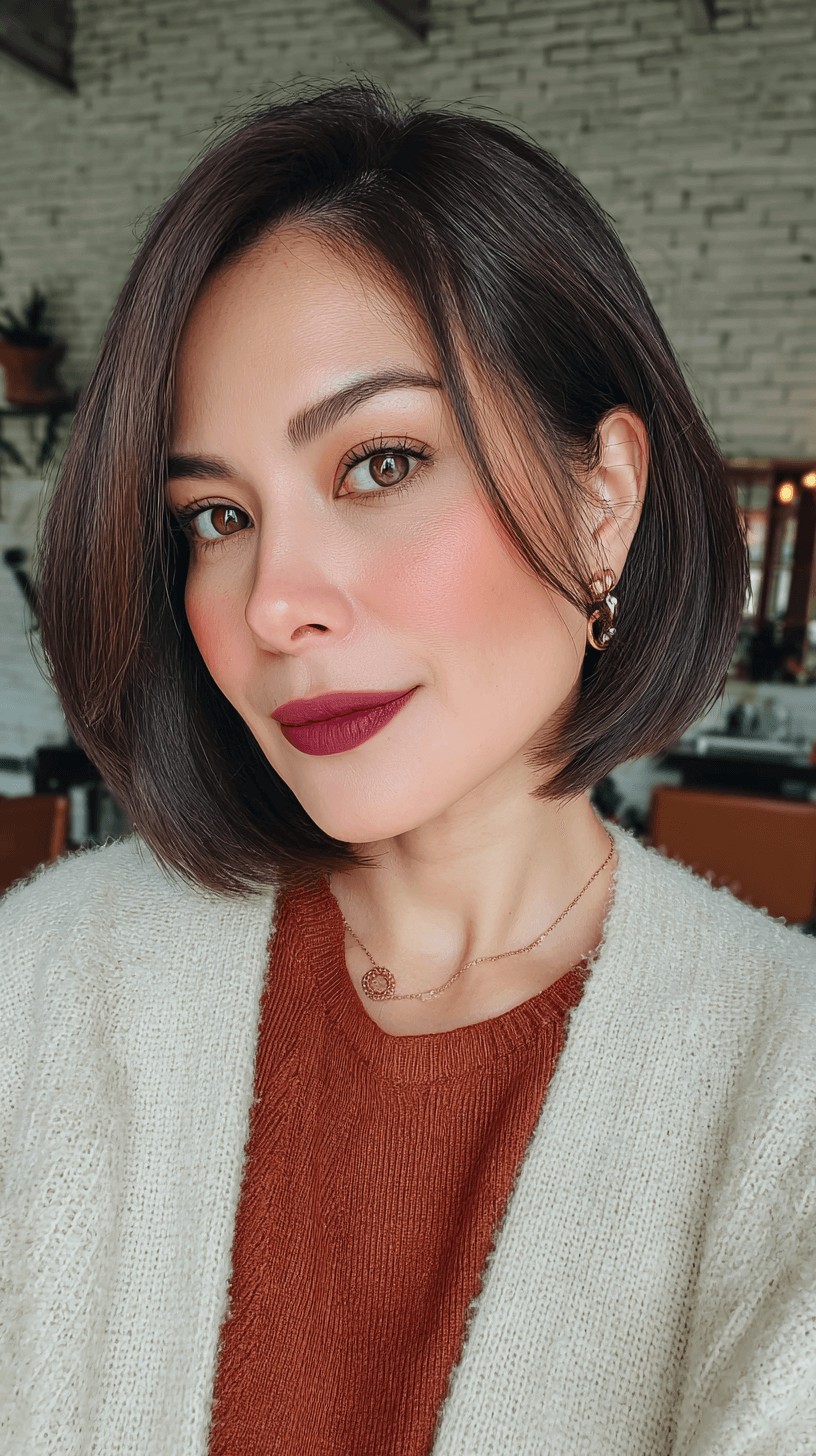 Chic Blunt Bob with Subtle Layers
