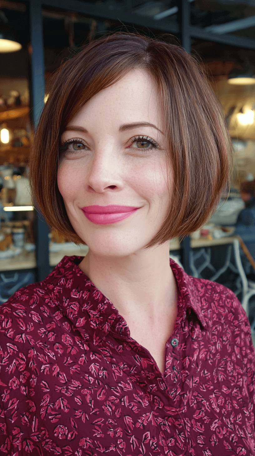 Chic Inverted Bob with Subtle Highlights