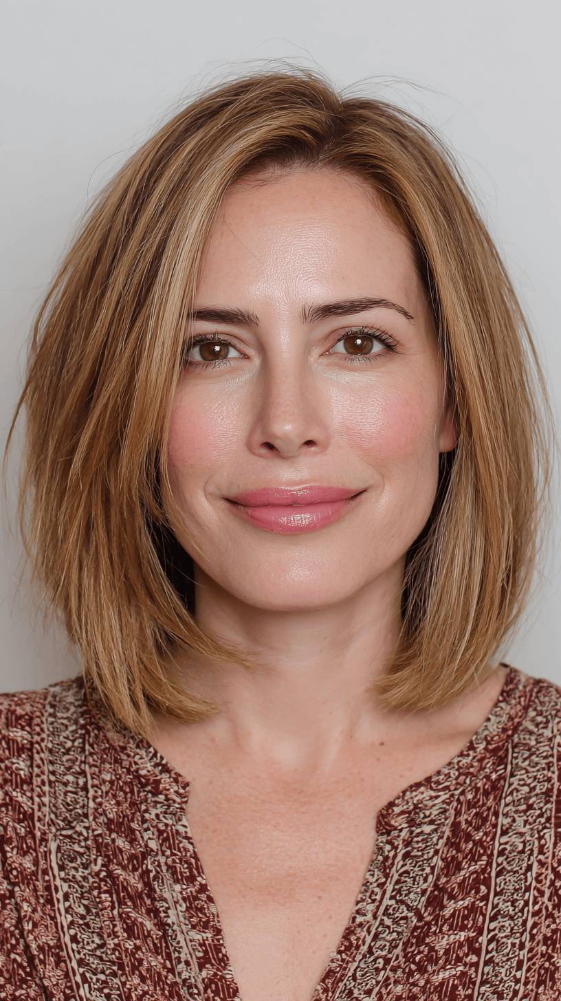 Chic Textured Lob with Subtle Layers