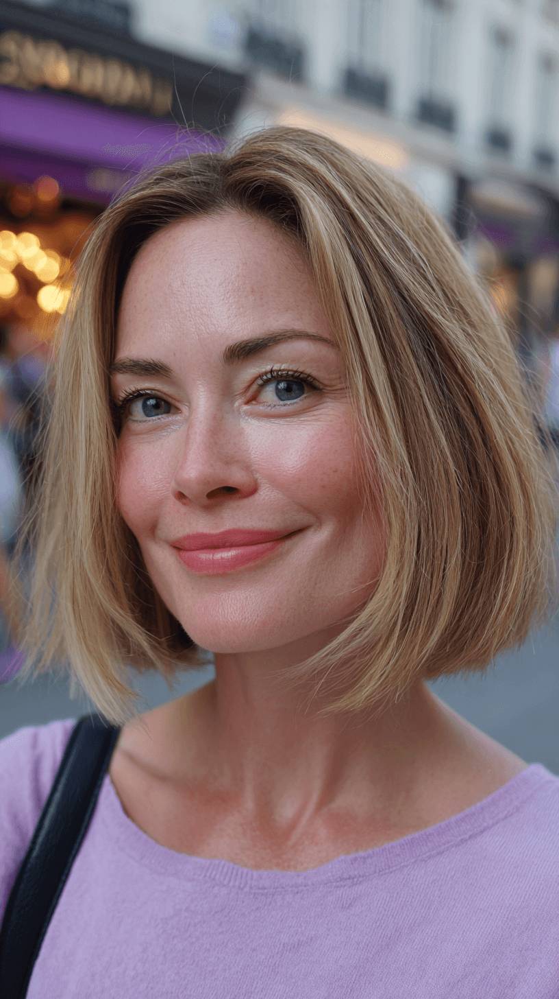 Classic Chic Blunt Bob with Subtle Movement