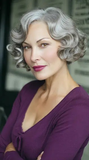 Elegant Vintage Short Curly Cut with Defined Curls