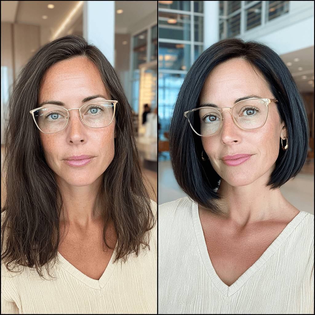 Modern Blunt Bob with Glossy Finish