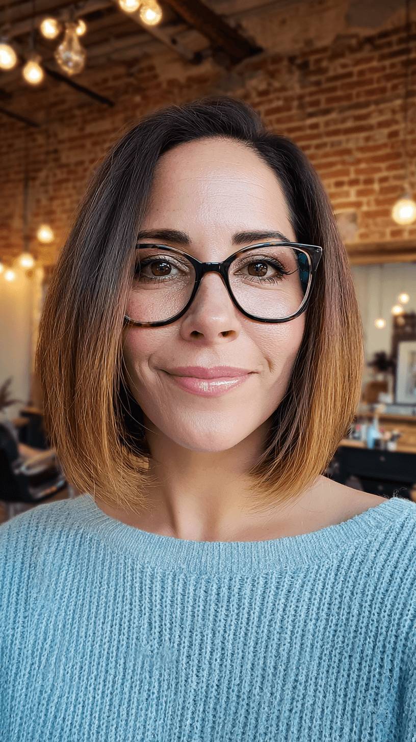 Modern Textured Blunt Bob with Subtle Ombre