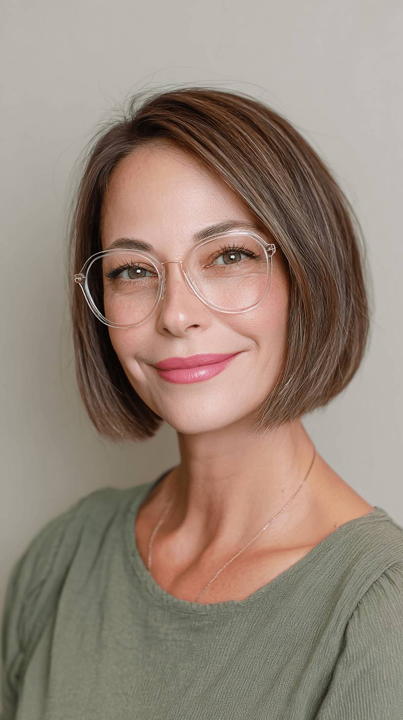 Sleek Blunt Bob with Subtle Textured Ends
