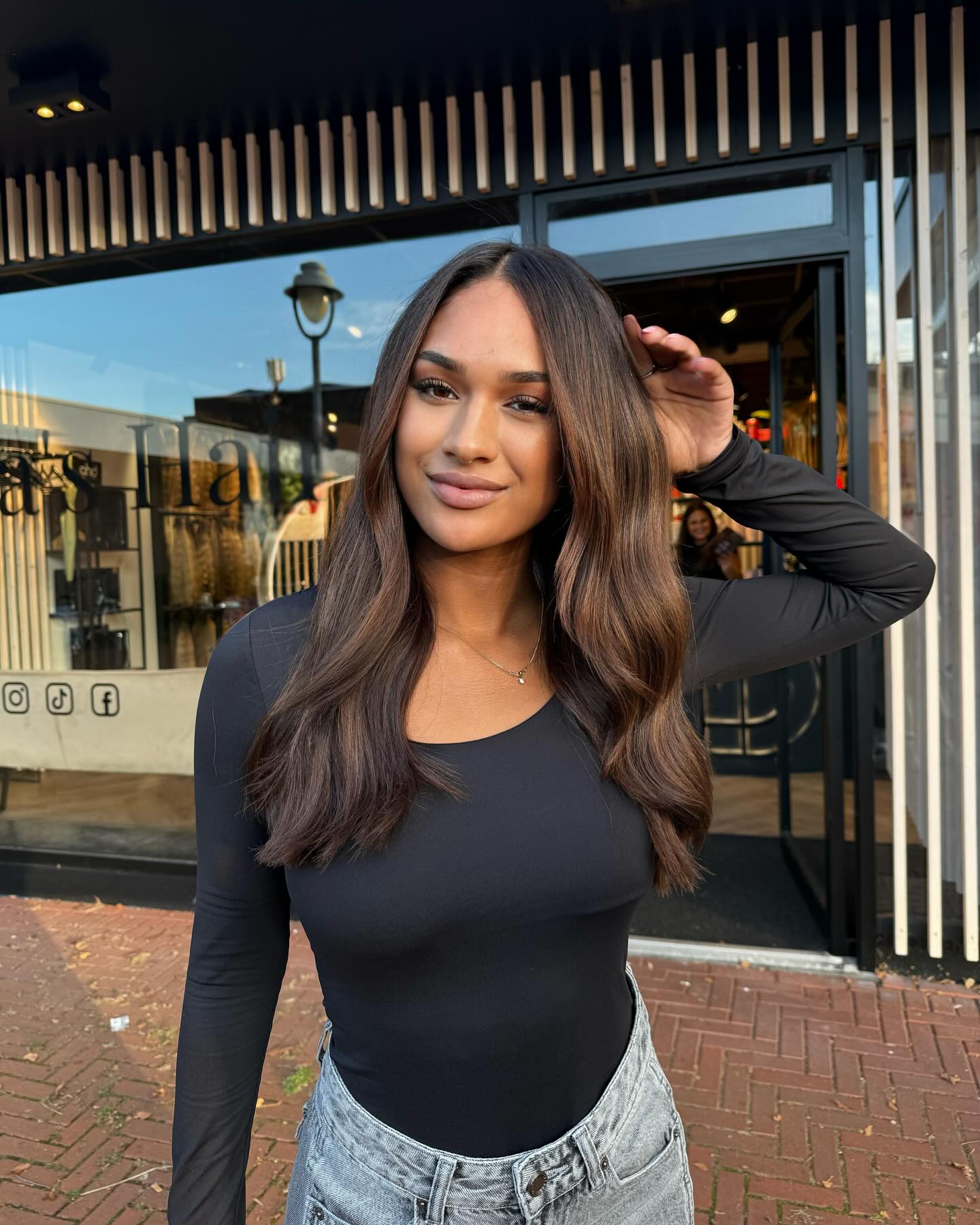 Sleek Long Chocolate Waves with Subtle Dimension
