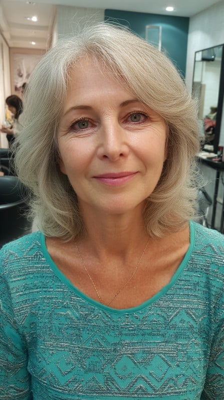 Softly Layered Silver Waves for Effortless Volume
