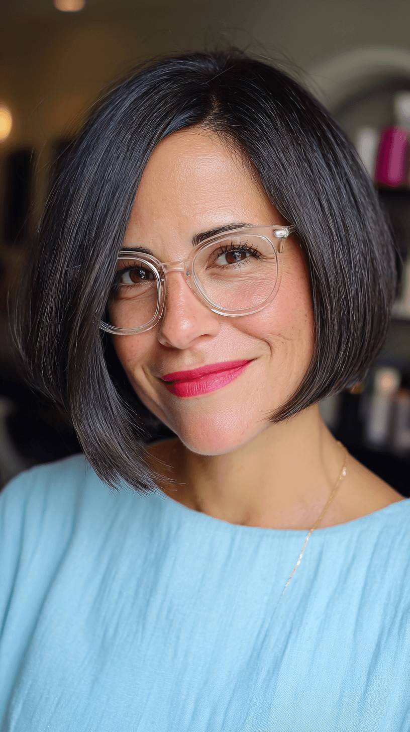 Stylish Blunt Bob with Sharp Edges