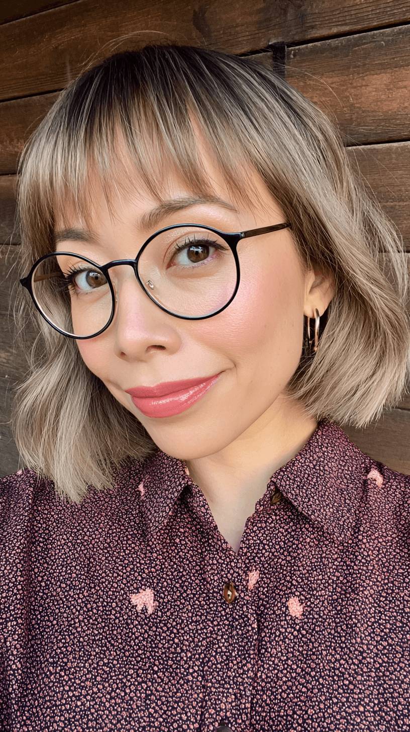Textured Blunt Bob with Soft Bangs