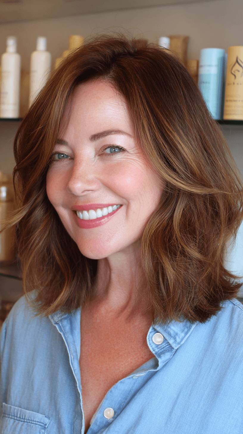 Textured Medium-Length Waves with Subtle Highlights