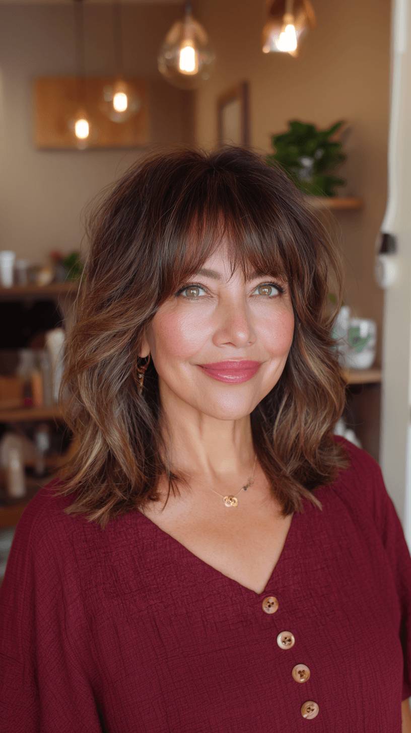 Textured Mid-Length Cut with Soft Face-Framing Layers