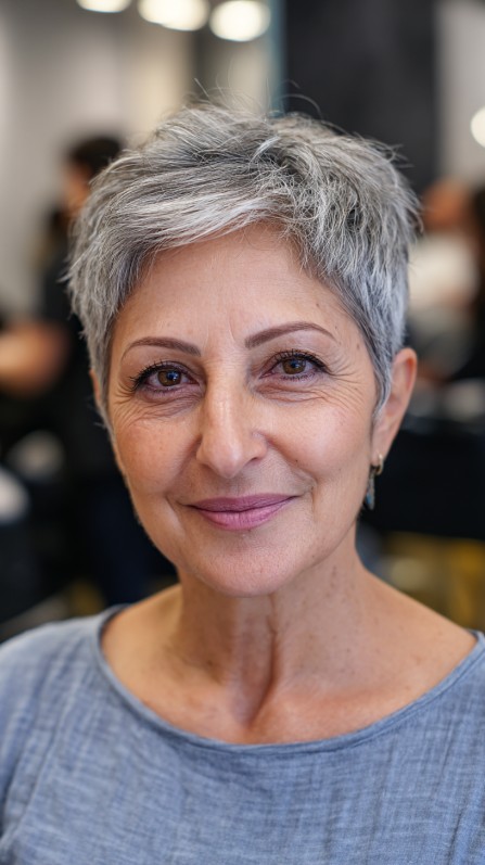 Textured Short Pixie Cut with Soft Volume