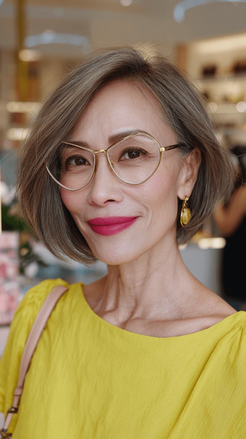 Chic Layered Bob with Subtle Highlights