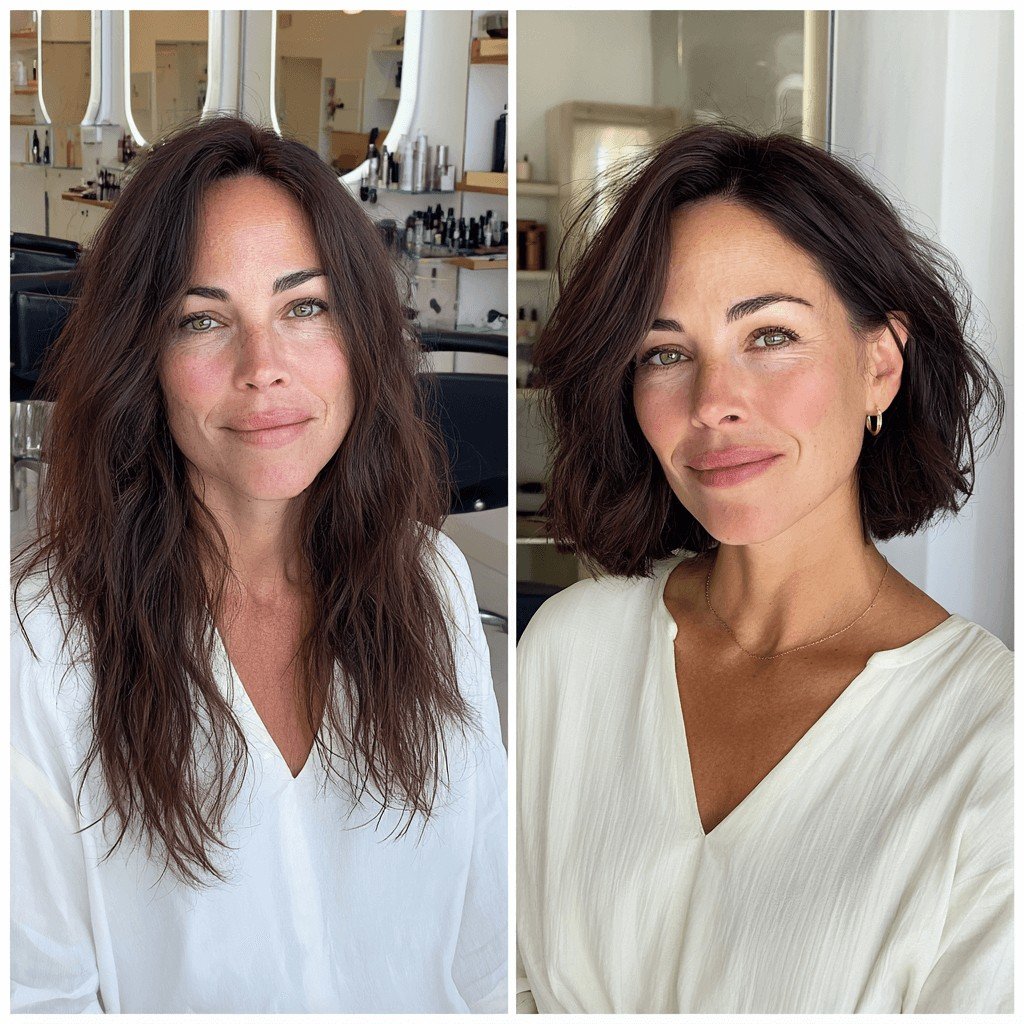 Effortlessly Chic Textured Bob with Soft Waves