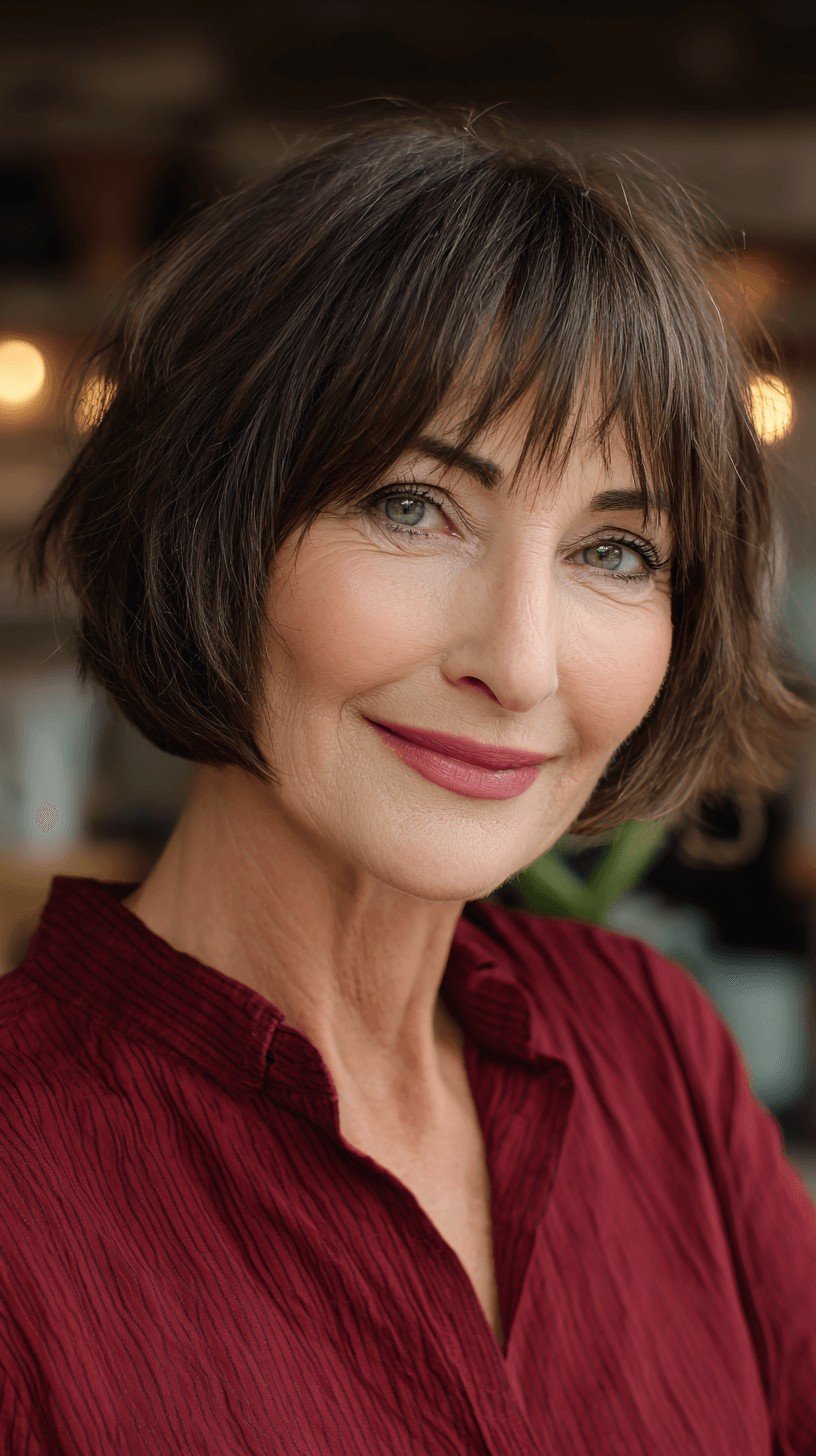Modern Textured Bob with Soft Fringe