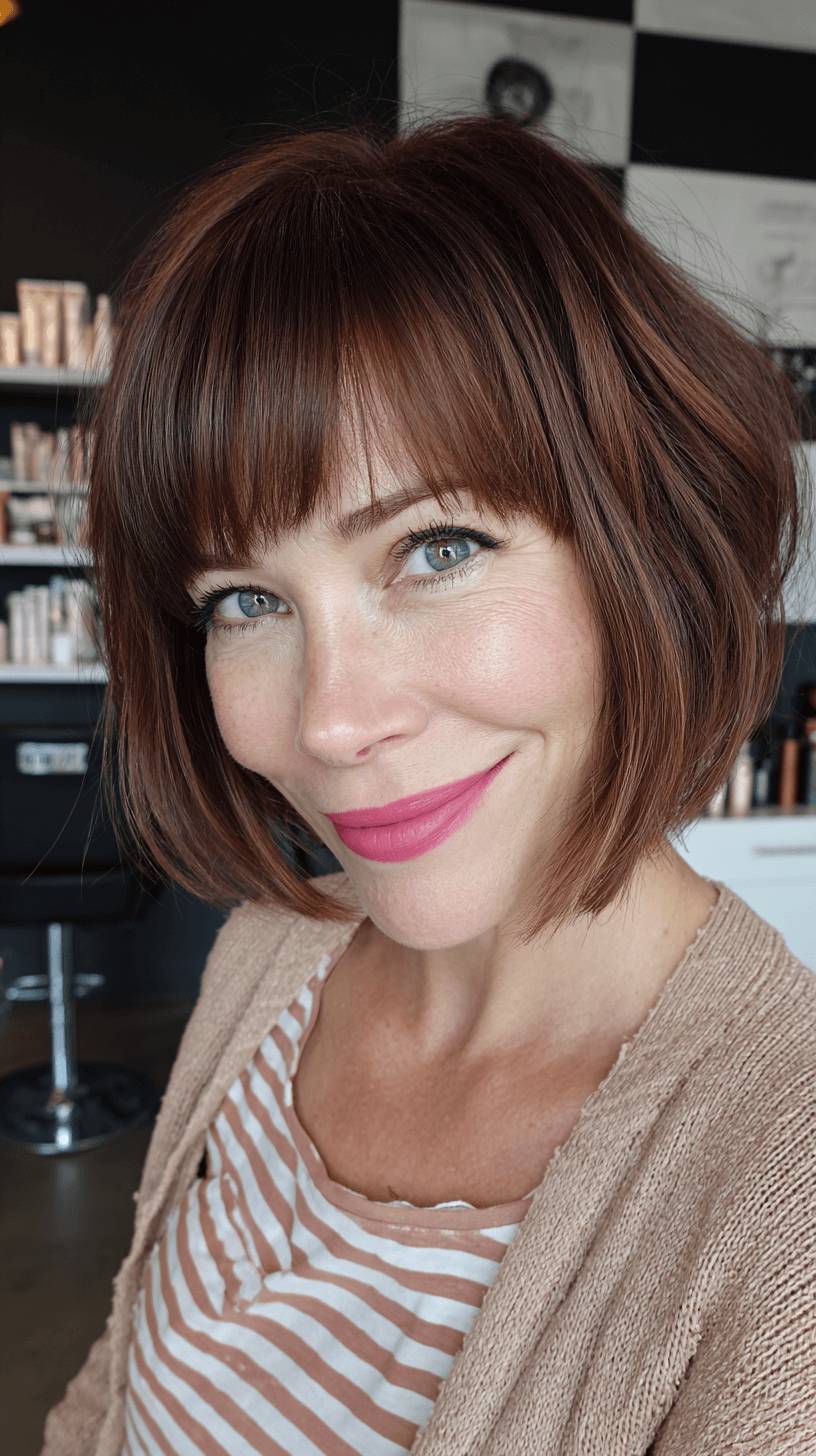 Chic Textured Bob with Soft Bangs