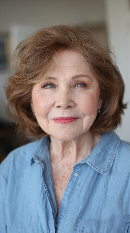 Charming Soft Brown Textured Bob with Subtle Layers