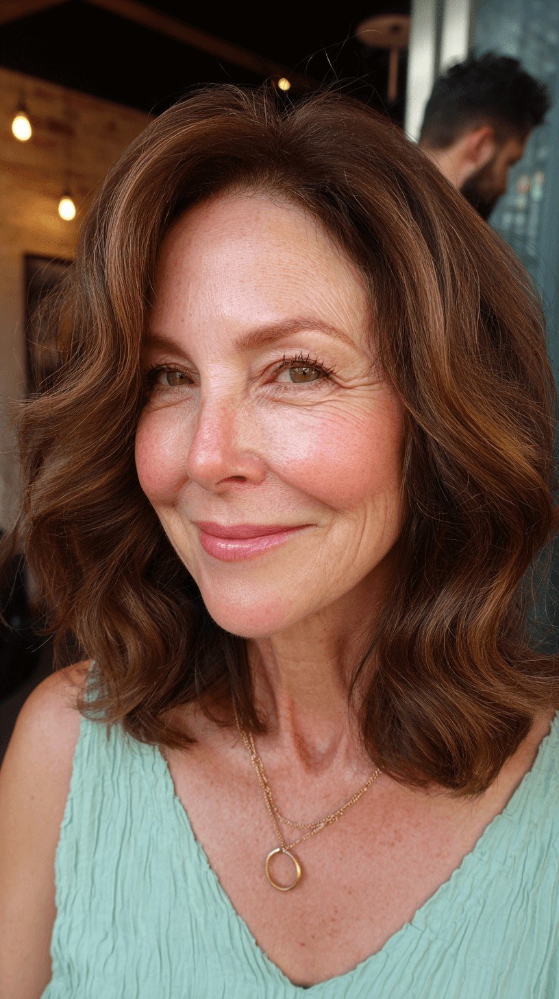 Beautifully Textured Shoulder-Length Waves