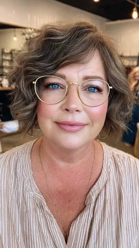 Chic Curly Bob with Soft Layers