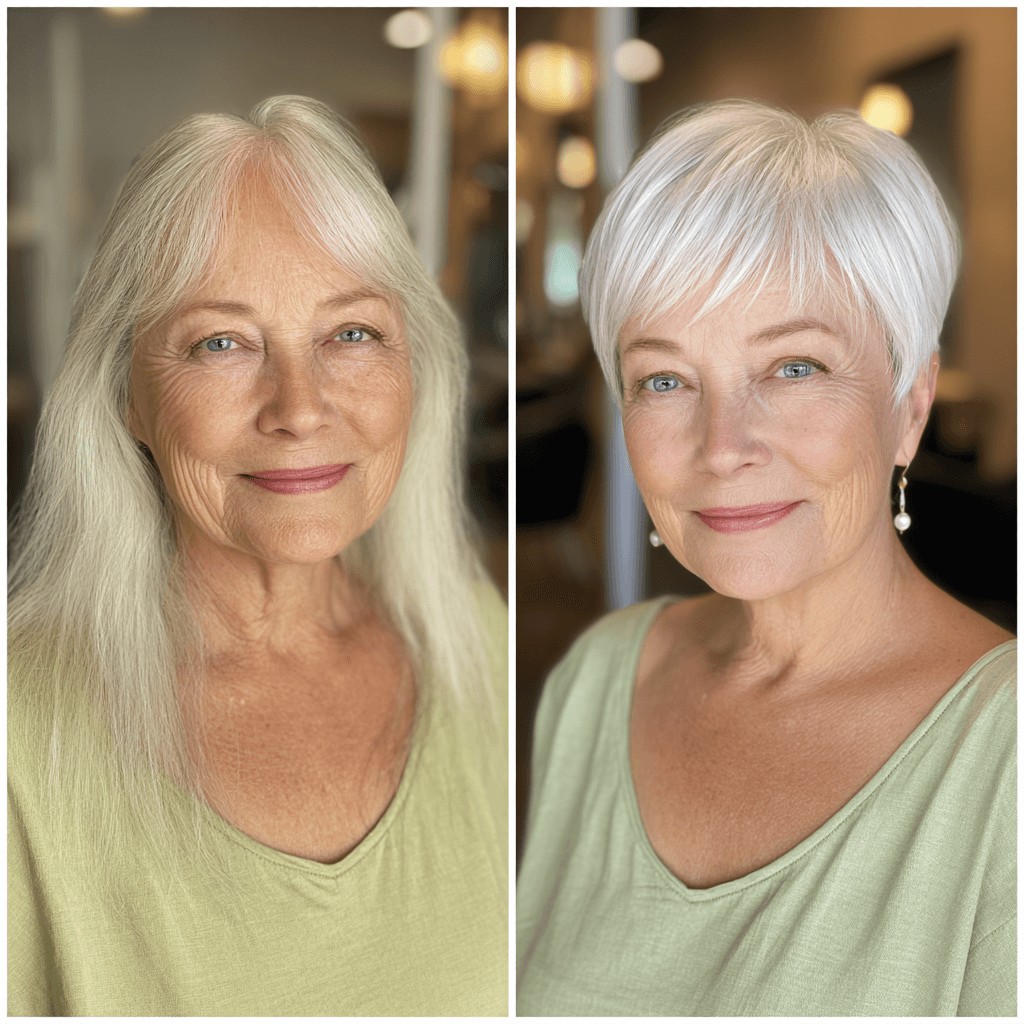 Chic Silver Pixie Cut with Soft Edges