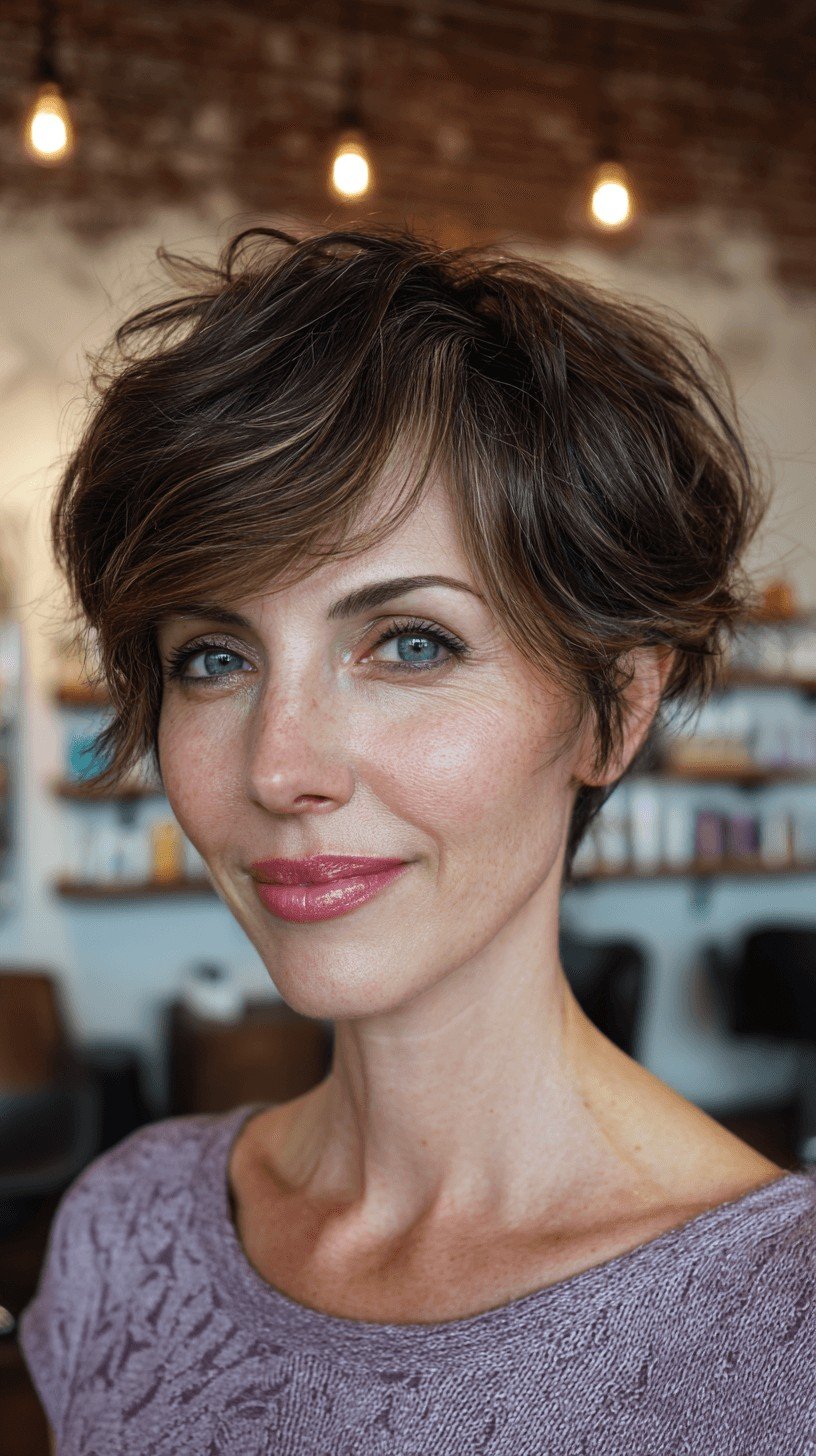 Chic Soft Curly Pixie with Textured Layers
