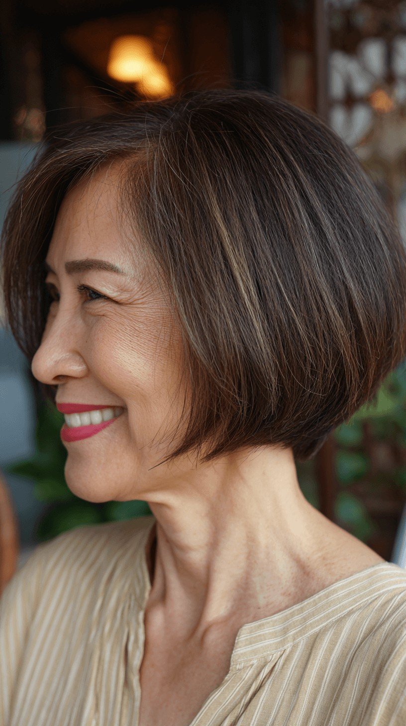 Chic Stacked Bob with Subtle Highlights